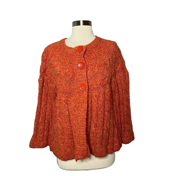 Dress barn Burnt Orange Wool Blend Three Button Sweater Cardigan - Picture 1 of 4